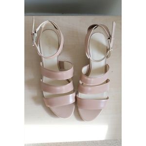 Strappy Nude Wedges